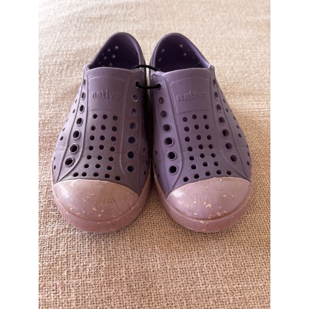 Native Jefferson Sugarlite Purple  Speckled Slip On Sneakers Kids C9